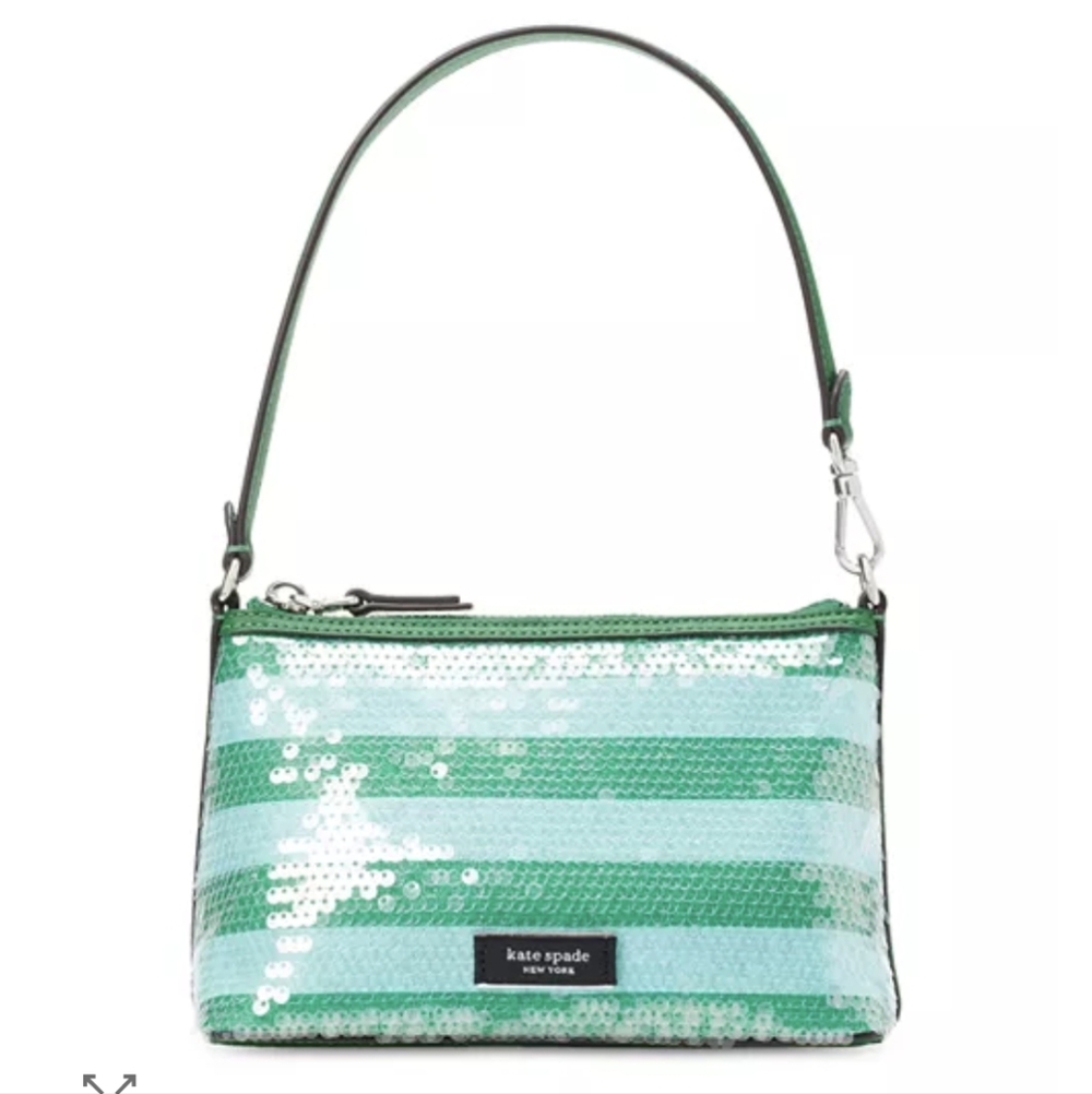 NWT Kate Spade Lulu Sequin Seaside Stripe East West Pochette -Lmtd Edition